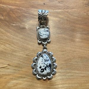 Tom Gilbert white buffalo Native American sterling silver pendant